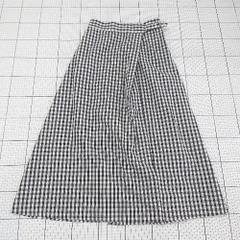 ◇ Θ studio CLIP スタディオクリップ ギンガムチェック柄 ロング丈 フレア スカート サイズL ブラック系 レディース E  【1508270006832】