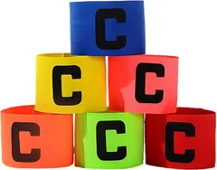 ドナリー キャプテンマーク 6色セット 子供用 ジュニアサイズ 調整可能 腕章 サッカー フットサル アームバンド 小学生 中学生 部活 試合 練習用 (クラシック6色セット)