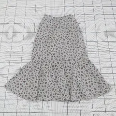 ◇ Θ NICE CLAUP ナイスクラップ 花柄 ロング丈 マーメイド スカート サイズF くすみブルー系 レディース E  【1508270007082】