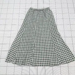 ◇ Θ LEPSIM レプシィム ギンガムチェック柄 ロング丈 フレア スカート サイズM グリーン系 レディース E  【1508270007075】