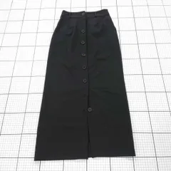 ◇ Θ GALLARDAGALANTE NAVY フロントボタン ロング丈 タイト スカート サイズXS ブラック系 レディース E  【1508270007150】