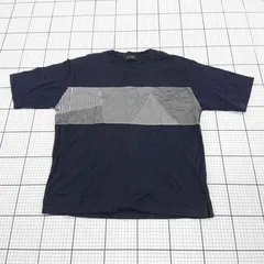 ◇ Θ nano universe ナノユニバース 半袖 Tシャツ カットソー サイズL ネイビー系 メンズ E  【1508270007532】