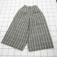 ◇ Θ ナチュラルビューティーベーシック チェック柄 ガウチョ パンツ サイズXS グレー系 レディース E  【1508270007495】