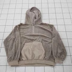 ◇ ⊆ MAJESTIC LEGON マジェスティックレゴン ベロア調 長袖 ジップアップ パーカー サイズM モカ系 レディース E  【1508270007754】