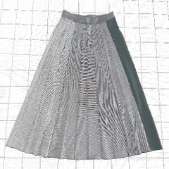 ◇ ⊇ コムサイズム 千鳥格子調 ロング 異素材切り替え プリーツ スカート サイズ11 ブラック系 マルチ レディース E  【1508270009253】