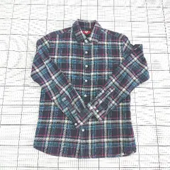 ◇ ⊇ CONVERSE コンバース チェック柄 長袖 ネルシャツ サイズL ネイビー グリーン系 マルチ レディース E  【1508270009710】