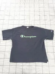 ◇ ⊂ Champion チャンピオン ロゴ刺繡 クルーネックスウェット 半袖 Tシャツ サイズS ネイビー系 メンズ E  【1508270009697】