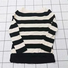 ◇ ⊇ SHIPS シップス ウール100% 長袖 ニット セーター サイズ36 ブラック系ホワイト系 レディース E  【1508270010372】