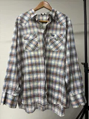 WRANGLER チェック シャツ ブラウン L US古着