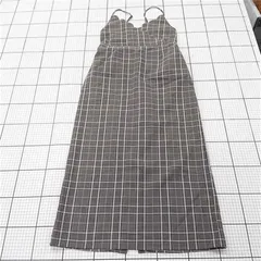 ◇ Θ natural couture チェック キャミソール ロング ワンピース サイズF グレー系マルチ レディース E  【1508270010983】のサムネイル