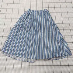 ◇ ⊂ N. Natural Beauty Basic ストライプ ロング フレア スカート サイズＭ ブルー系 レディース E  【1508270010884】