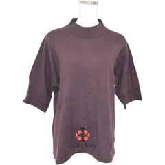 EL ALVINA レディース ハイネックニット 5分袖セーター 半袖セーター モックネック ブラウン 無地 3L 美品 シンプル 上品 きれいめ 大人カジュアル 春夏 秋 おしゃれ」