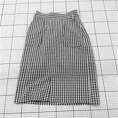 ◇ Θ MISCH MASCH ミッシュマッシュ チェック 膝下丈 タイト スカート サイズ2 ブラック系ホワイト系 レディース E  【1508270011478】