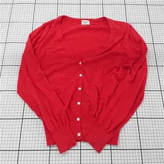 ◇ ⊂ URBAN RESEARCH DOORS コットン100% 長袖 カーディガン サイズＯＮＥ レッド系 レディース メンズ E  【1508270011799】