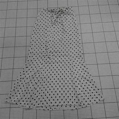 ◇ ⊂ 未使用 ems excite 水玉 ドット ロング マーメイド スカート サイズF ホワイト系 レディース E  【1508270012017】