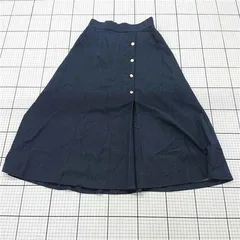 ◇ ⊇ any SiS エニィスィス ラップ巻き 膝下丈 フレア スカート サイズ2 ネイビー系 レディース E  【1508270012000】