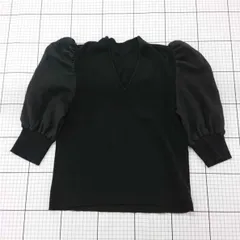 ◇ Θ COCO DEAL ココ ディール Vネック パフスリーブ ニット カットソー サイズ2 ブラック系 レディース E  【1508270011904】