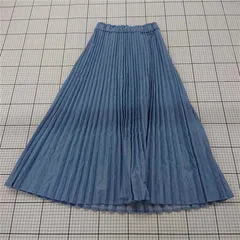 ◇ ⊂ nano universe ナノ ユニバース ロング丈 プリーツ スカート サイズF ライトブルー系 レディース E  【1508270012383】