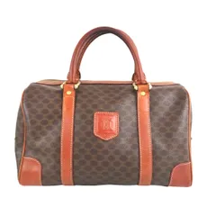 CELINE セリーヌ マカダム ミニ ボストンバッグ PVCｘレザー イタリア製 rk10124