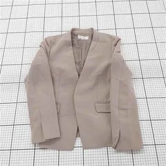 ◇ Θ ROPE PICNIC ロペピクニック ノーカラー 長袖 ジャケット サイズ36 ベージュ系 レディース E  【1508270012949】