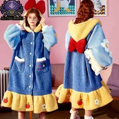 可愛い　白雪姫　もこもこパジャマ　モコモコワンピース　モコモコルームウェア　秋冬防寒服　着る毛布　フリース　暖かい　寝巻き　部屋着　レディース　XLサイズ　L サイズ　Mサイズ　お誕生日プレゼント　クリスマスプレゼント　親子お揃い　女の子