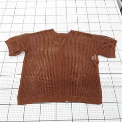 ◇ ⊂ LOWRYS FARM ローリーズファーム メッシュ 半袖 プルオーバー ニット サイズF ブラウン系 レディース E  【1508270013151】