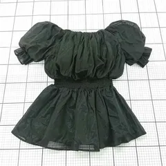 ◇ ⊂ 未使用 NICE CLAUP ナイスクラップ 半袖 シアー チュニック サイズF ブラック系 レディース E  【1508270013304】