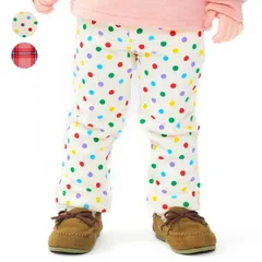 moujonjon 爆温　ドットチェック裏起毛ロングパンツ　m65010