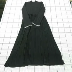 ◇ ⊇ GeeRA ジーラ フレアスリーブ 長袖 ロング丈 ニット ワンピース サイズL ブラック系 レディース E  【1508270013885】
