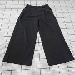 ◇ ⊂ UNIQLO ：C ユニクロ 221-47631 感動タックワイドパンツ サイズM ダークグレー レディース E  【1509100073895】