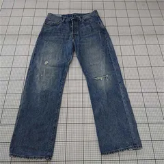 ◇ Θ GAP ギャップ ダメージ加工 ボタンフライ ジーンズ デニム パンツ サイズ33 32 ブルー系 メンズ E  【1509100073819】