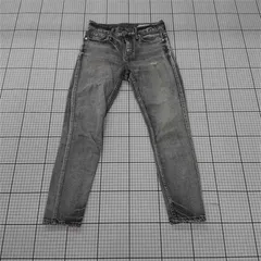 ◇ Θ アッパーハイツ ダメージ加工 ストレッチ スキニー デニム パンツ サイズ21 グレー ブラック系 レディース E  【1509100073772】