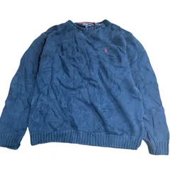 ポロバイラルフローレン　ニット　ネイビー　XLサイズ　US古着　日本製　メンズ　レディース