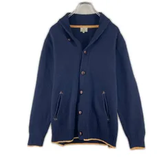 green label relaxing グリーンレーベルリラクシング 無地 秋冬 AW カーディガン ウール ネイビー レディース L【古着】【中古】【送料無料】