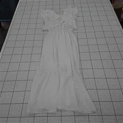 ◇ ⊂ INGNI イング 半袖 ロング クロスフリルオフショルワンピース サイズM ホワイト系 レディース E  【1509180000019】