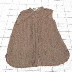 ◇ ⊂ 未使用 Techichi テチチ タグ付き フリンジジャガードノースリーブシャツ サイズF ブラウン レディース E  【1509180000453】のサムネイル