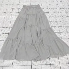 ◇ ⊂ 未使用 ココディール タグ付き シフォン ロング フレア ティアード スカート サイズ1 グレー系 レディース E  【1509180000859】