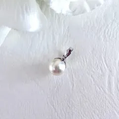 293☆タサキ　K18 パール　約7.1mm ネックレストップのみ