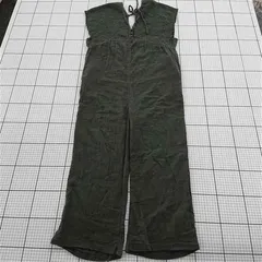 ◇ ⊂ フリークスストア ダブルガーゼ シャーリング フレンチスリーブ オールインワン サイズS カーキ系 レディース E  【1509180000972】