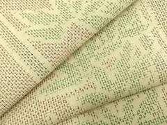 平和屋着物▽上質な紬　単衣　竹　正絹　逸品　AABC3841fy