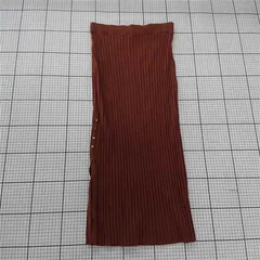 ◇ Θ NOBLE ノーブル リブニット サイドスリット ロング タイト スカート ブラウン系 レディース E  【1509180001252】