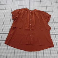 ◇ ⊂ ANY SIS エニィスィス バンドカラー 半袖 シャツ ブラウス サイズXL ブラウン系 レディース E  【1509180001412】