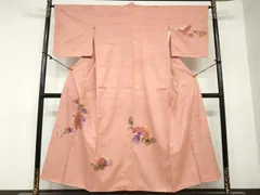 平和屋着物○染織作家 渋紙型 渋谷和子 訪問着 紬地 草花文 正絹 逸品