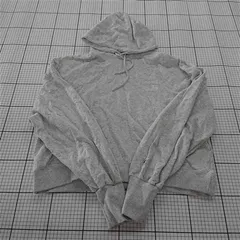 ◇ Θ RUSSELL ATHLETIC ラッセルアスレティック ショート丈 長袖 プルオーバー パーカー サイズF グレー系 レディース E  【1509180002402】