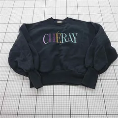 ◇ Θ Discoat ディスコート 刺繡 裏起毛 スウェット 長袖 トレーナー サイズF ブラック系 レディース E  【1509180002365】