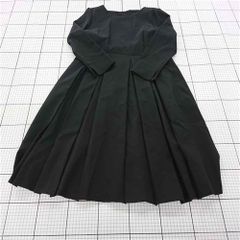 ◇ ⊇ Tiaclasse ティアクラッセ プリーツ 長袖 膝下丈 ワンピース サイズ9AR ブラック系 レディース E 【1509180004024】