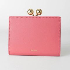 フルラ FURLA ドット レザー がま口 二つ折り財布 ピンク【新品未使用