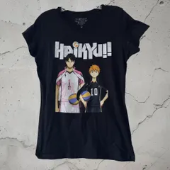 ハイキュー!! 影山×日向 Tシャツ 黒 Mバレーボール アニメ レディース