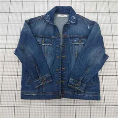 ◇ ⊇ ZARA BASIC ザラベーシック ダメージ加工 長袖 デニム ジャケット サイズEUR M USA M MEX 28 ブルー系 レディース E  【1509180004222】