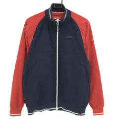 【超美品】ニューバランスゴルフ 中綿ジャケット ネイビー×レッド バイカラー 襟袖口裾ライン メンズ 4(M) ゴルフウェア New Balance